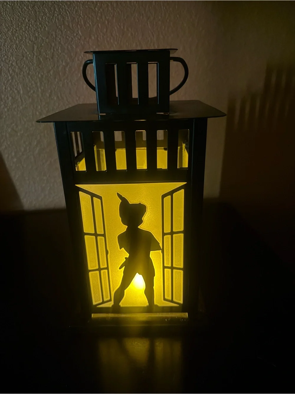 Peter Pan themed 4 sided Black Metal Decorative Lantern